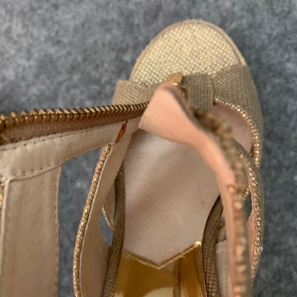 Michael Michael Kors Women's Heel Front Zip Wedge Open Toe Shoes - Picture 9 of 14